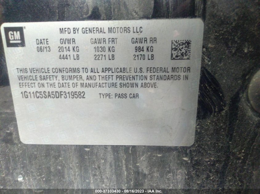 2013 CHEVROLET MALIBU LT - 1G11C5SA5DF319582