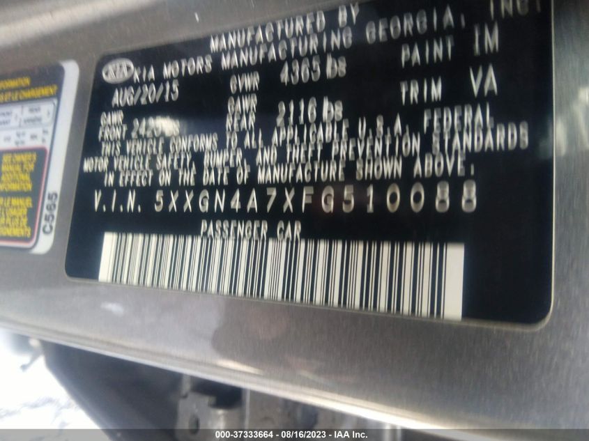 2015 KIA OPTIMA EX - 5XXGN4A7XFG510088