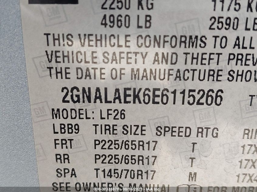 2014 CHEVROLET EQUINOX LS - 2GNALAEK6E6115266