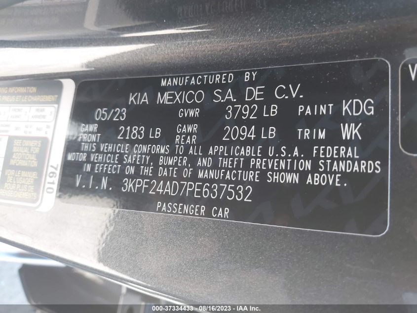 3KPF24AD7PE637532 Kia Forte LXS 9