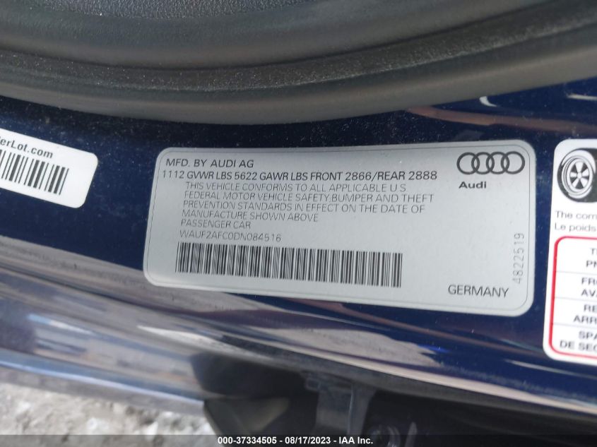 2013 AUDI S6 PRESTIGE - WAUF2AFC0DN084516