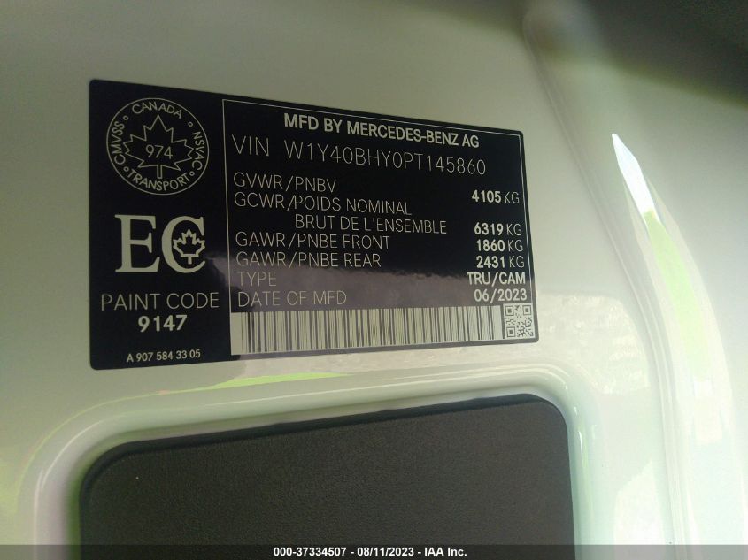 2023 MERCEDES-BENZ SPRINTER CARGO VAN W1Y40BHY0PT145860