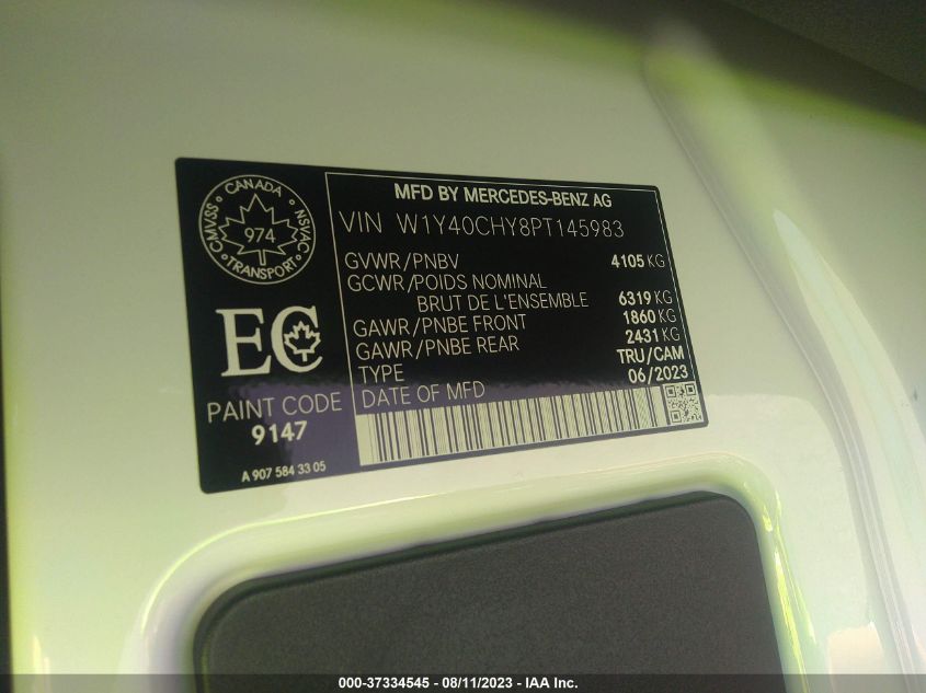 2023 MERCEDES-BENZ SPRINTER CARGO VAN W1Y40CHY8PT145983
