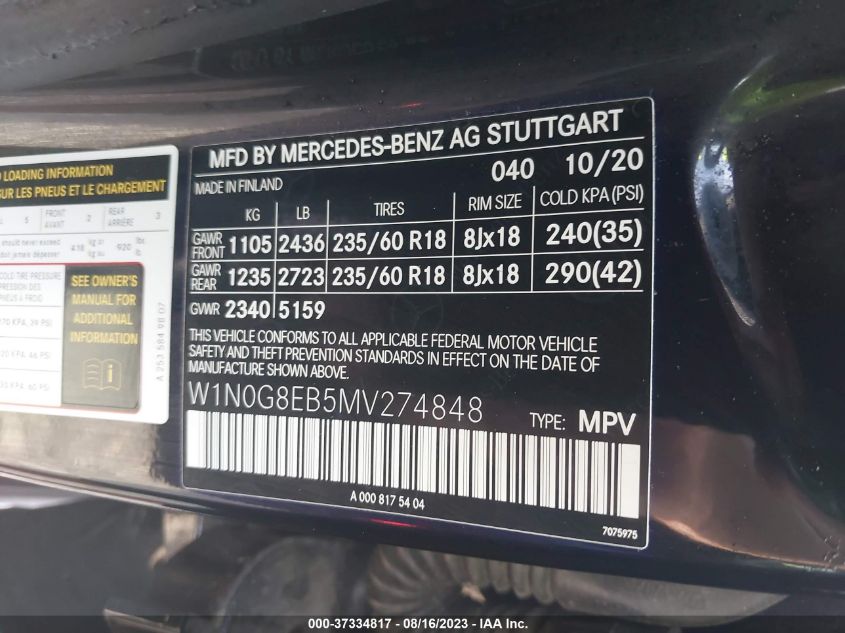 W1N0G8EB5MV274848 Mercedes-Benz GLC 300 4MATIC 9