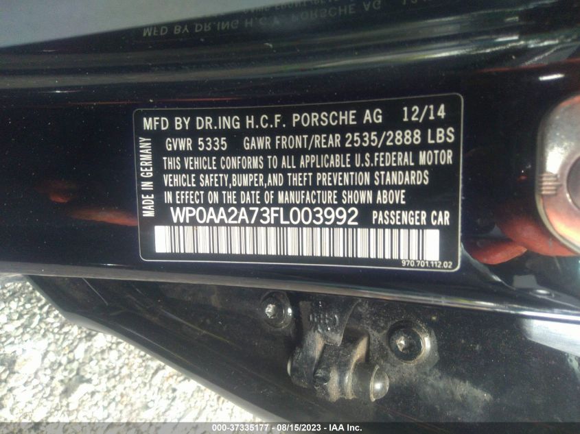 2015 PORSCHE PANAMERA - WP0AA2A73FL003992