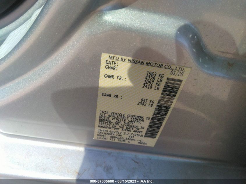2020 NISSAN ALTIMA 2.5 S - 1N4BL4BV2LC227098