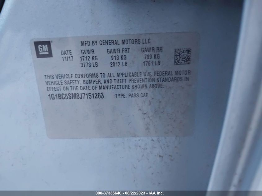 2018 CHEVROLET CRUZE LS - 1G1BC5SM8J7151263