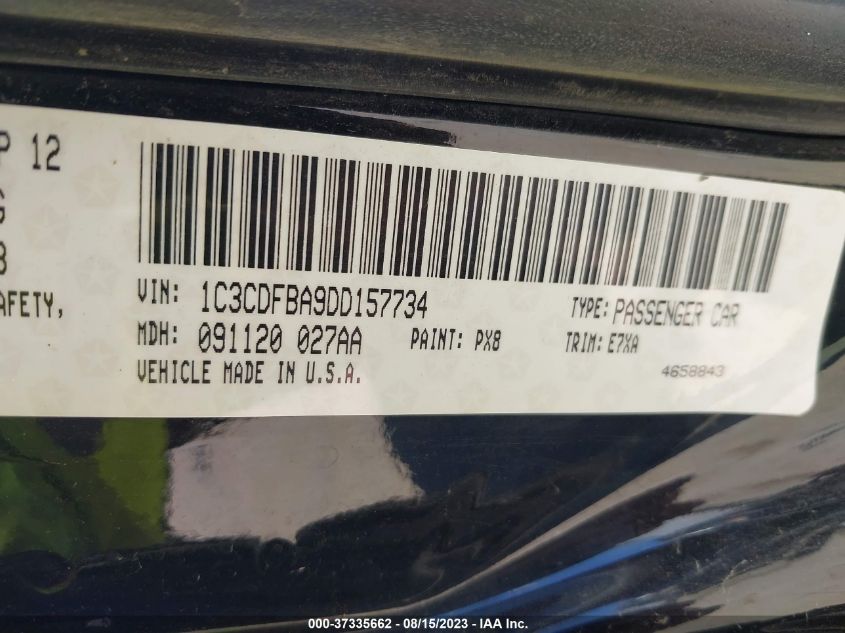 2013 DODGE DART SXT - 1C3CDFBA9DD157734