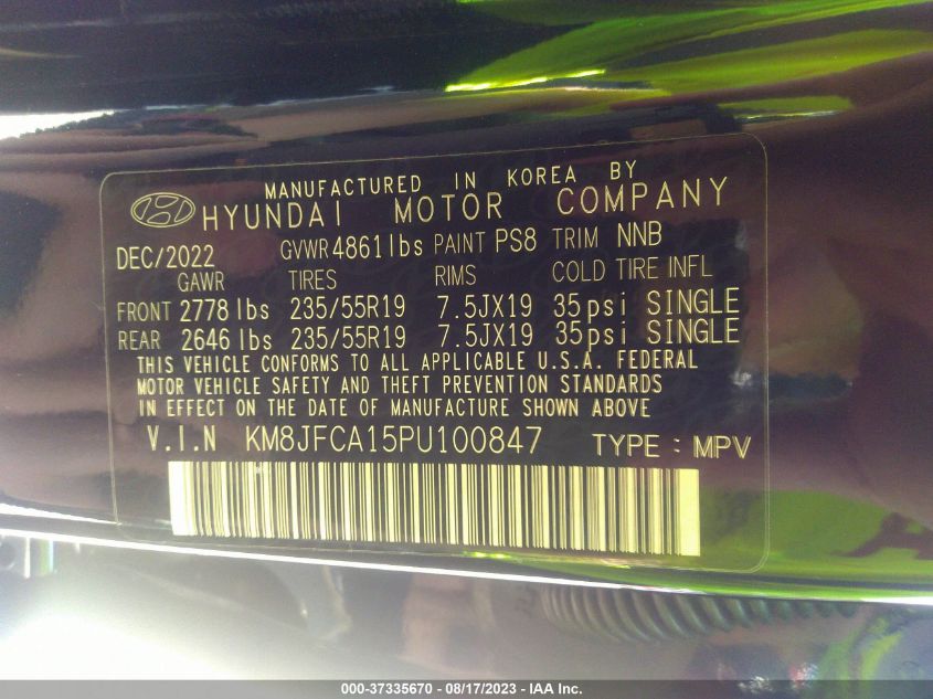 2023 HYUNDAI TUCSON HYBRID SEL CONVENIENCE KM8JFCA15PU100847
