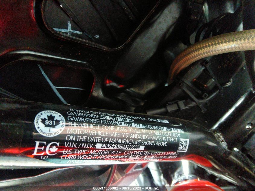 2021 CAN-AM RYKER 3JB2FEG20MJ005086