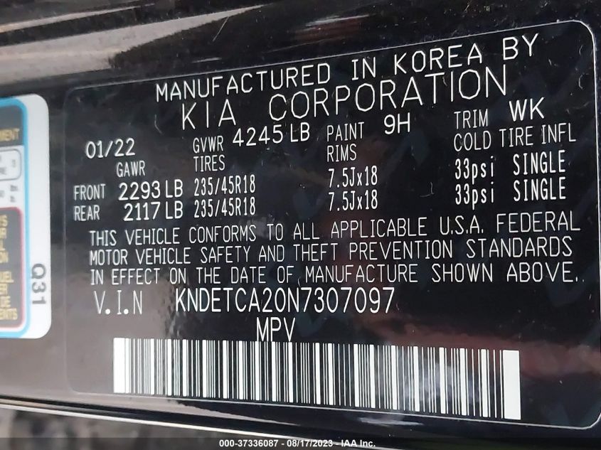 2022 KIA SELTOS SUPER DUTY - 1FT7W2BT4BEC17783