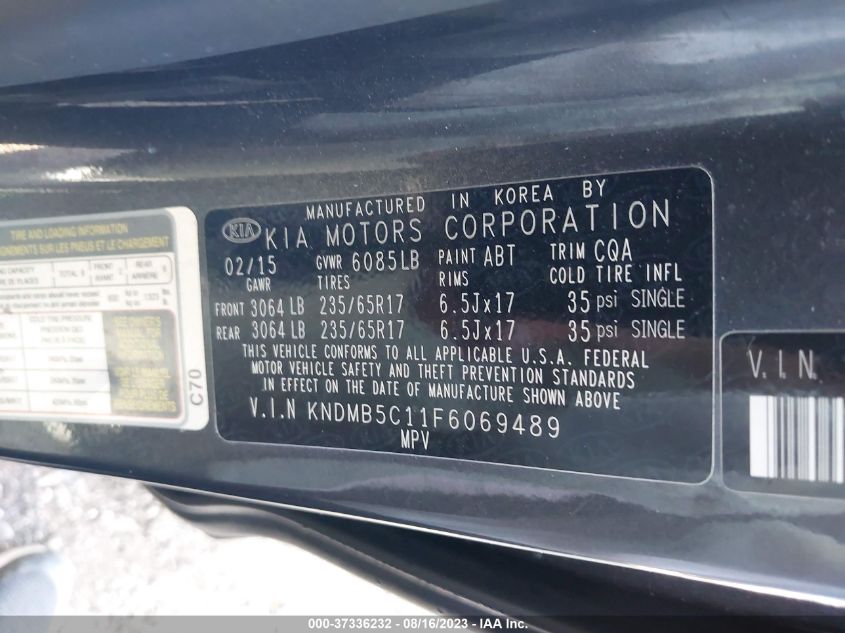 2015 KIA SEDONA LX - KNDMB5C11F6069489