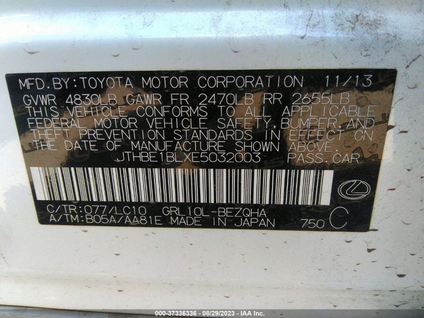 2014 LEXUS GS 350 - JTHBE1BLXE5032003