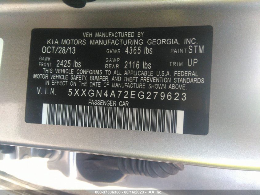 2014 KIA OPTIMA EX - 5XXGN4A72EG279623