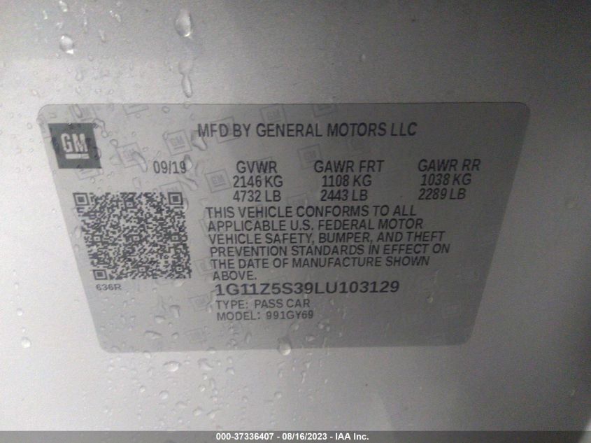 2020 CHEVROLET IMPALA LT - 1G11Z5S39LU103129