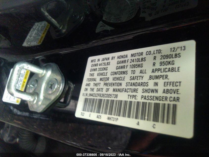 2014 ACURA TSX TECH PKG - JH4CU2F63EC005738