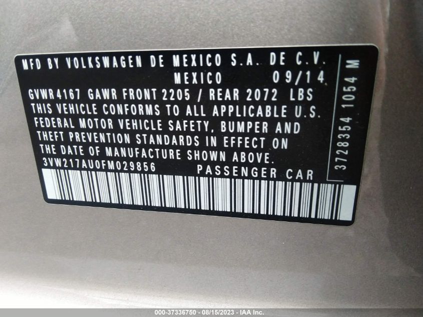 2015 VOLKSWAGEN GOLF TSI - 3VW217AU0FM029856