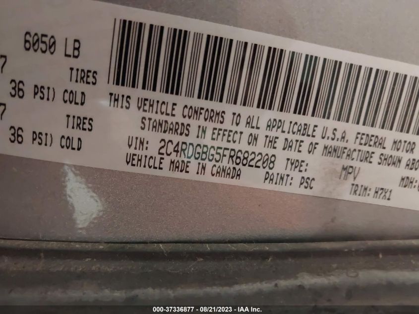 2015 DODGE GRAND CARAVAN SE - 2C4RDGBG5FR682208