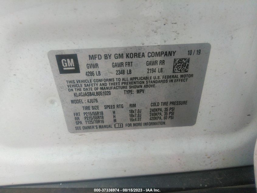 2020 BUICK ENCORE PREFERRED - KL4CJASB4LB051020