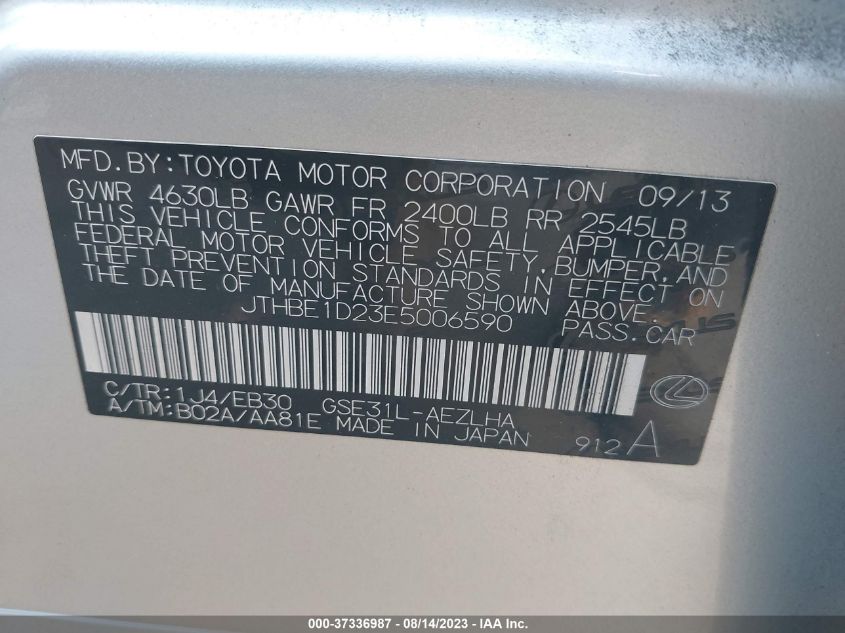 2014 LEXUS IS 350 - JTHBE1D23E5006590