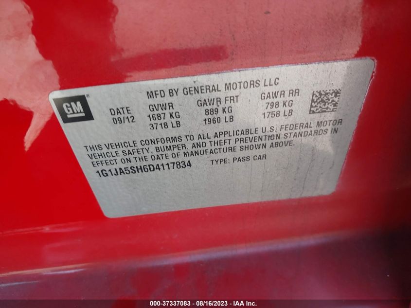2013 CHEVROLET SONIC LS - 1G1JA5SH6D4117834