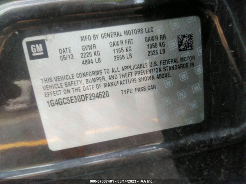 2013 BUICK LACROSSE LEATHER - 1G4GC5E30DF294620