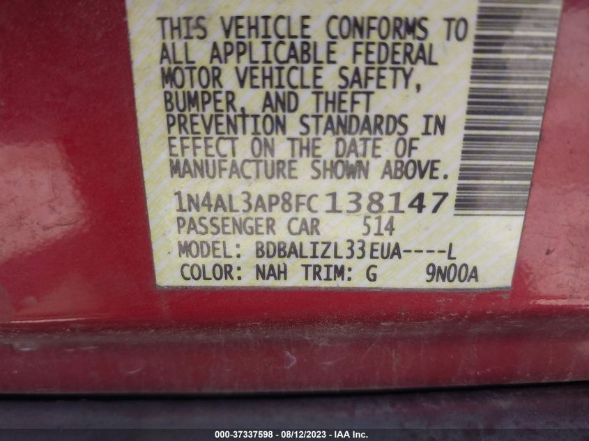 2015 NISSAN ALTIMA 2.5 SV - 1N4AL3AP8FC138147