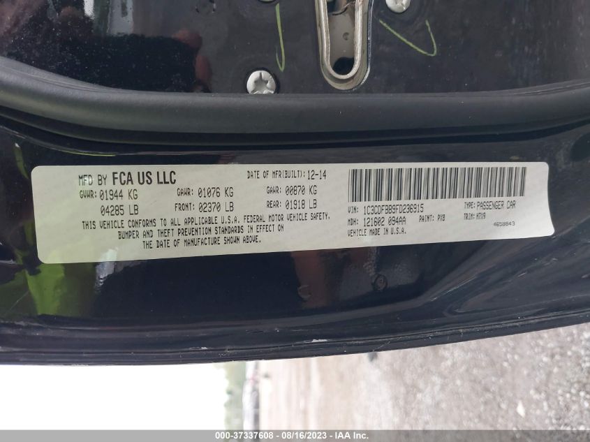 2015 DODGE DART SXT - 1C3CDFBB9FD236915