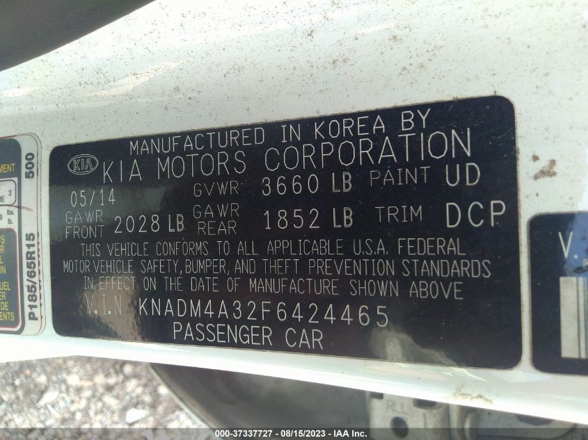 2015 KIA RIO LX - KNADM4A32F6424465
