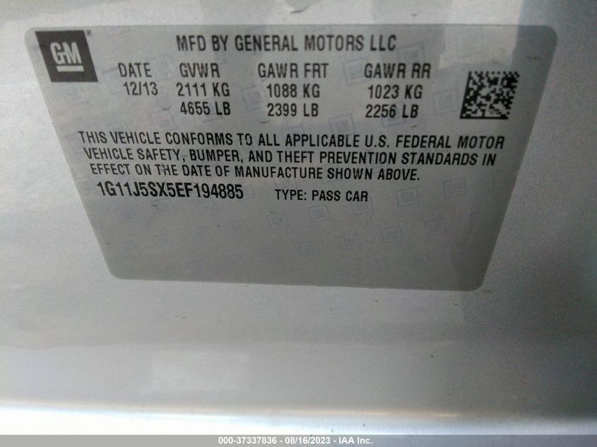 2014 CHEVROLET MALIBU LTZ - 1G11J5SX5EF194885