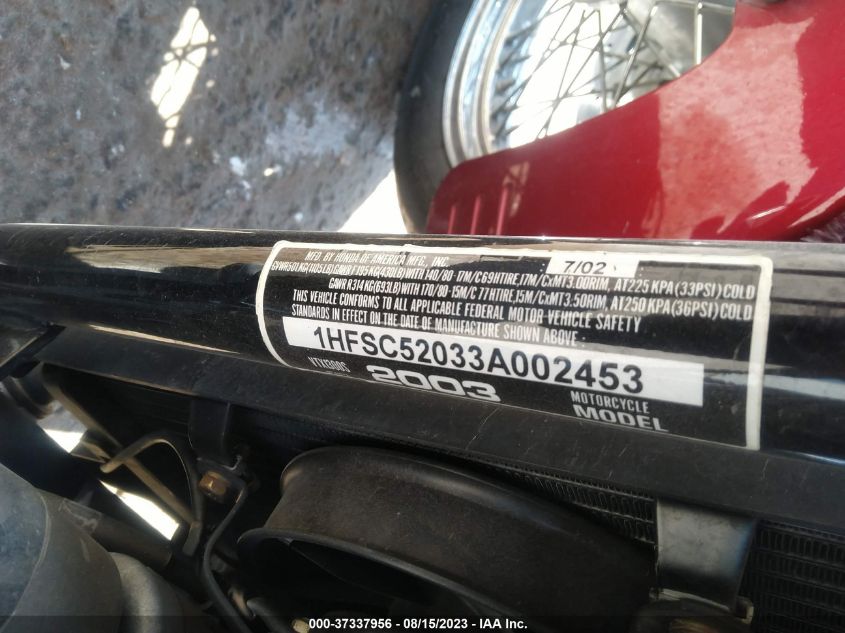 2003 HONDA VT1300 S 1HFSC52033A002453