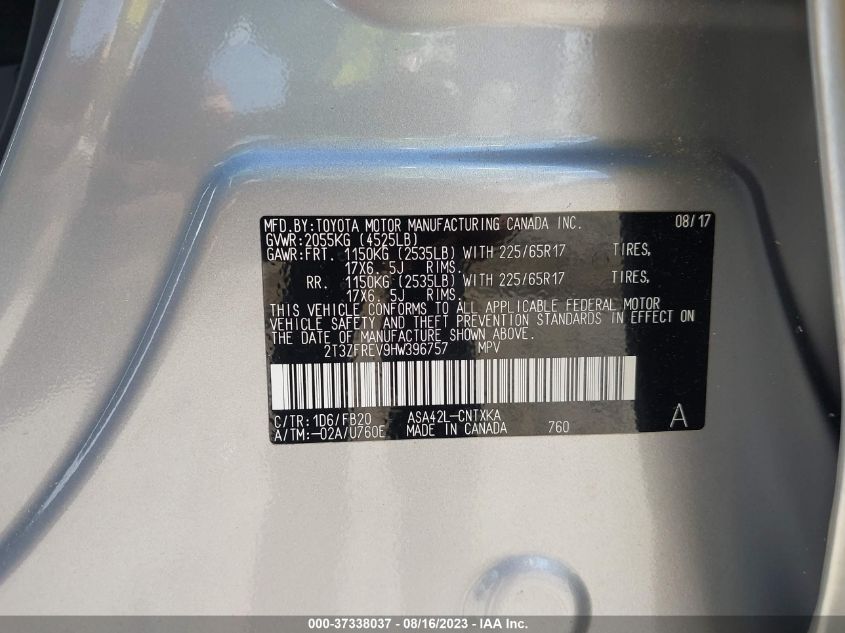 2017 TOYOTA RAV4 LE - 2T3ZFREV9HW396757
