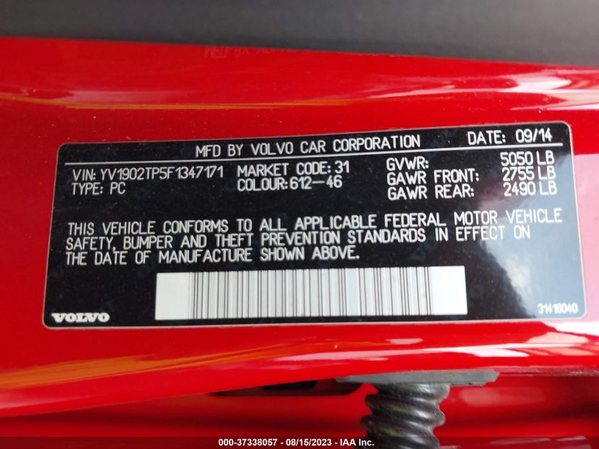 2015 VOLVO S60 T6 R-DESIGN - YV1902TP5F1347171