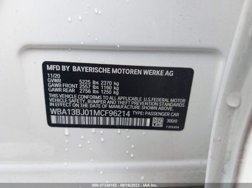 WBA13BJ01MCF96214 BMW 5 Series 530I XDRIVE 9