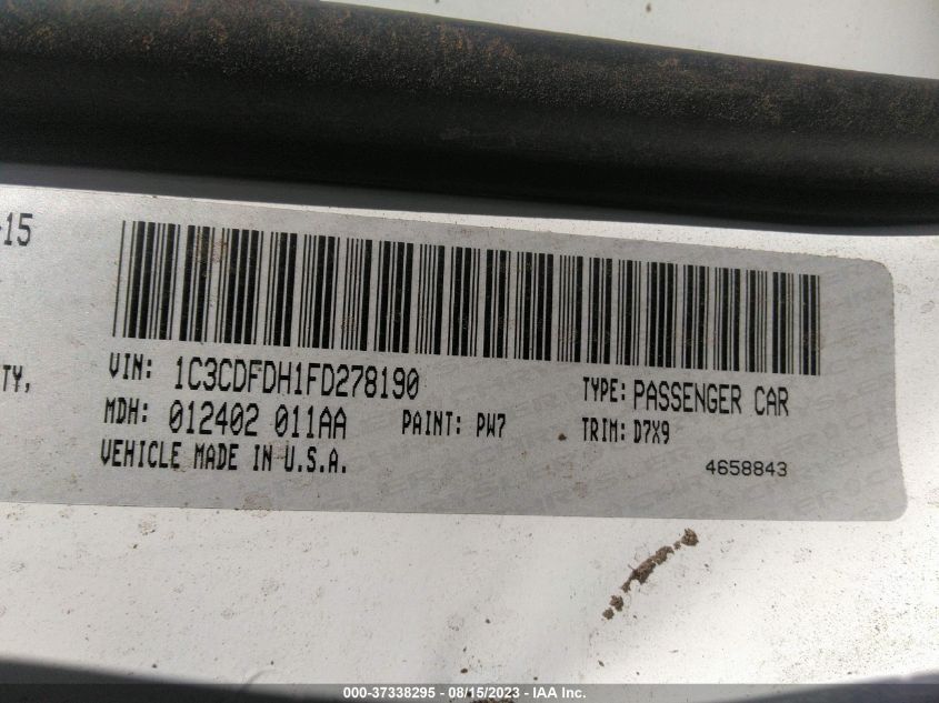 2015 DODGE DART SE AERO - 1C3CDFDH1FD278190