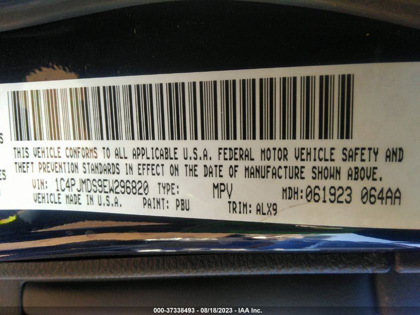 2014 JEEP CHEROKEE LIMITED - 1C4PJMDS9EW296820
