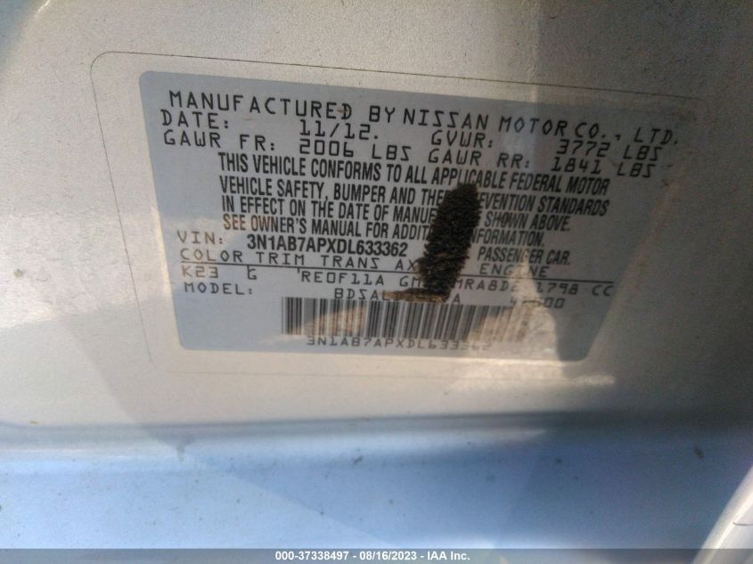 2013 NISSAN SENTRA SV - 3N1AB7APXDL633362