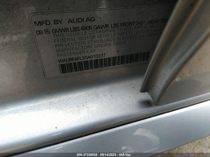 2016 AUDI A4 PREMIUM - WAUBFAFL2GA010237
