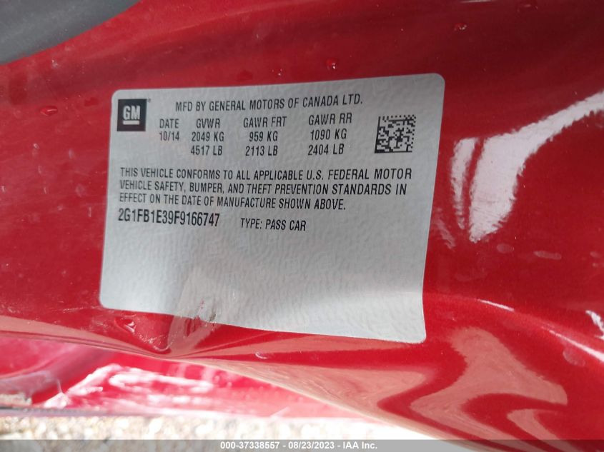 2015 CHEVROLET CAMARO LS - 2G1FB1E39F9166747
