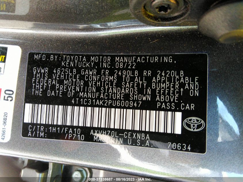 2023 TOYOTA CAMRY HYBRID LE - 4T1C31AK2PU600947