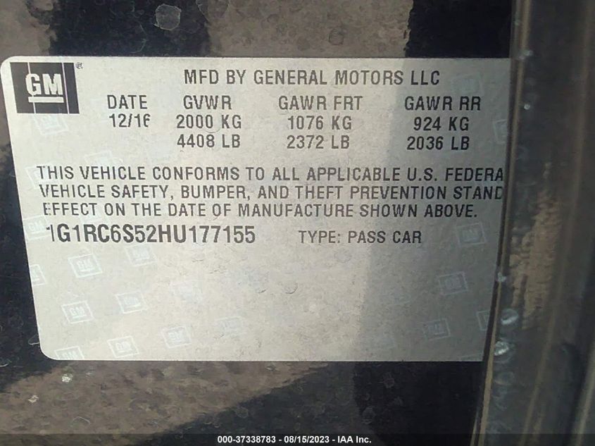 2017 CHEVROLET VOLT LT - 1G1RC6S52HU177155