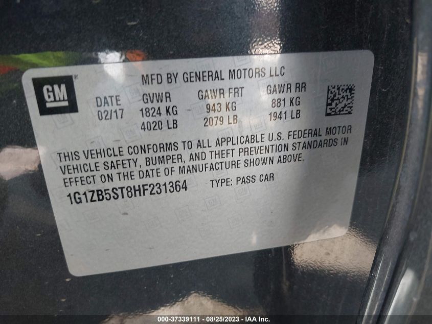 2017 CHEVROLET MALIBU LS - 1G1ZB5ST8HF231364