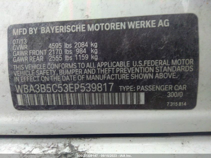 2014 BMW 3 SERIES 328I XDRIVE - WBA3B5C53EP539817