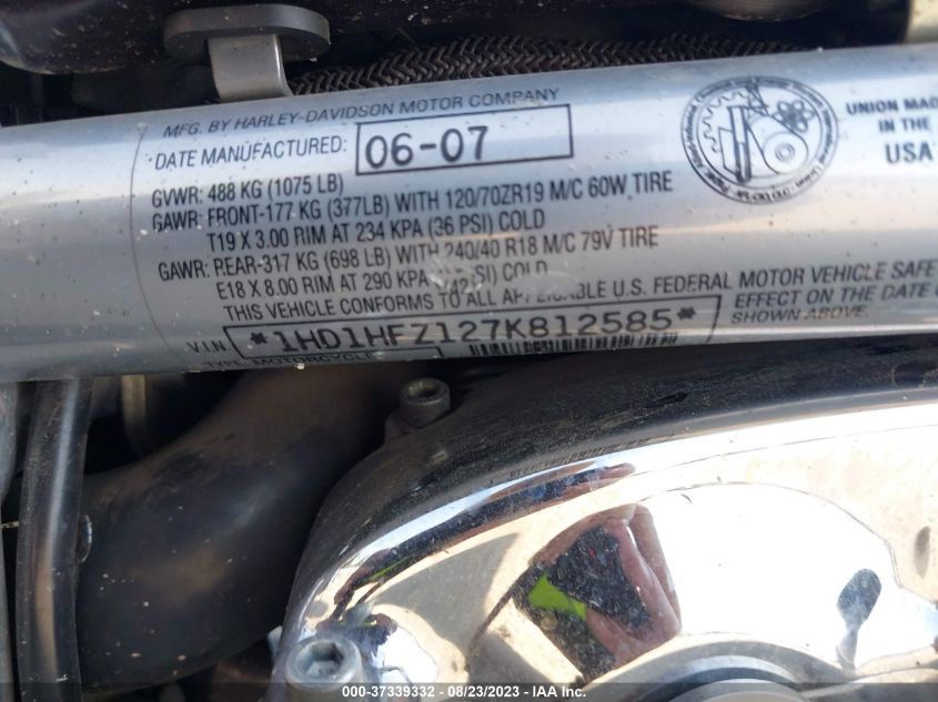 2007 HARLEY-DAVIDSON VRSCA - 1HD1HFZ127K812585