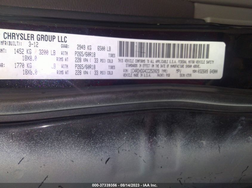 2013 DODGE DURANGO SXT - 1C4RDHAG3DC504732