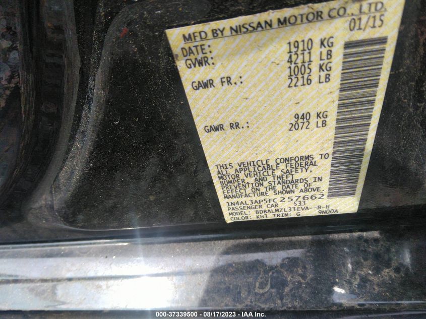 2015 NISSAN ALTIMA 2.5 SV - 1N4AL3AP5FC257662