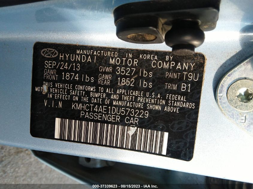 2013 HYUNDAI ACCENT GLS - KMHCT4AE1DU573229