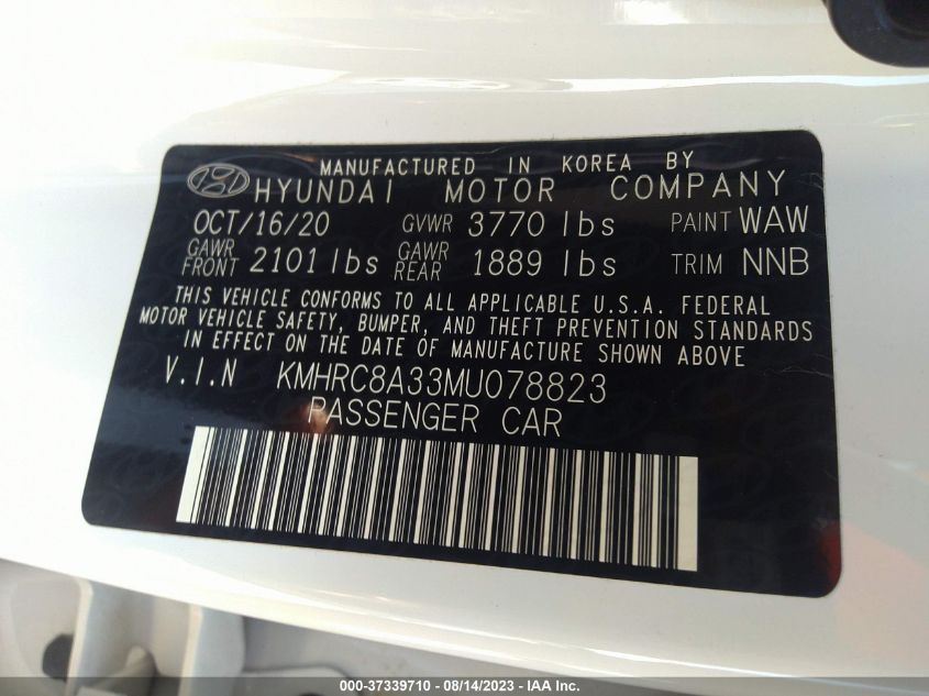 2021 HYUNDAI VENUE SEL - KMHRC8A33MU078823