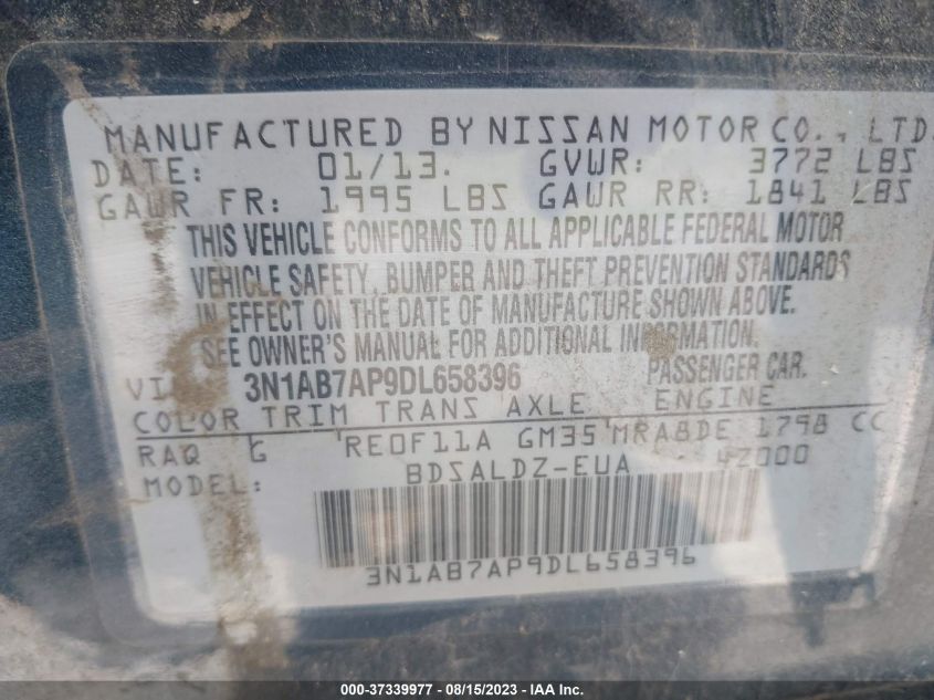 2013 NISSAN SENTRA SV - 3N1AB7AP9DL658396