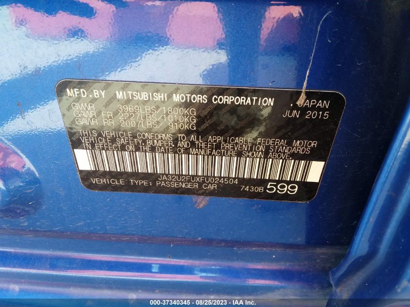 2015 MITSUBISHI LANCER ES - JA32U2FUXFU024504